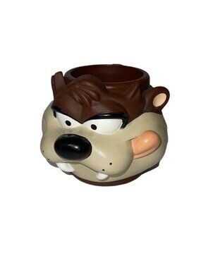Vtg Tasmanian Devil Taz Mug 90s Warner Bros Applause 3D Plastic Cup